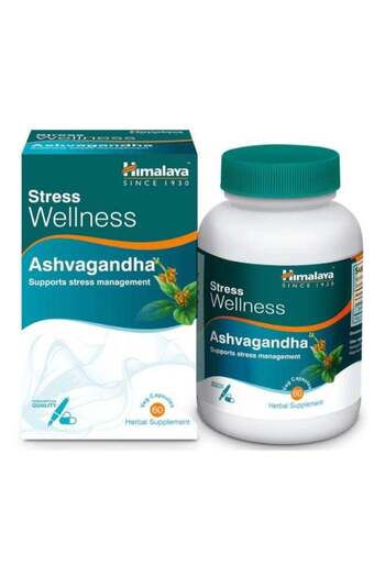 Himalaya Ashvagandha, Relieves Stress and Boosts Energy, 60 Veg. Caps