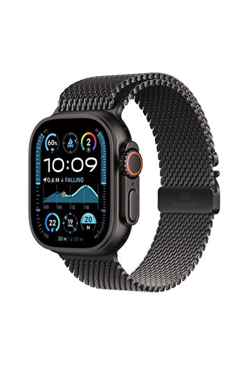 Apple Smartwatch Watch Ultra 2 GPS + Cellular, 49mm Titanium Case with Milanese Loop, Large (Black)
