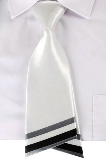 Waves And Pebbles White Women's Tie
