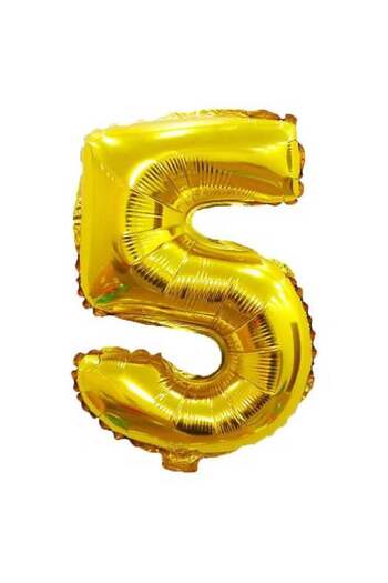 Generic Little Lolo Number 5 Foil Balloon – Large 40 Inch – Gold or Silver