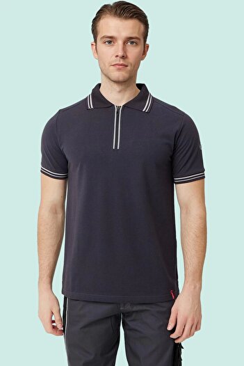 PayBuy Polo Collar Zipper T-Shirt Breathable Work Safety Asperula Shirt Stylish Comfortable Design