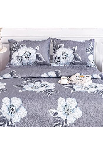 CHIRASO Microfiber Quilted Duvet Set, 2-Sided, 3-Piece, Duvet Cover 220x240cm, 2 Pillowcases