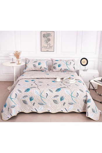 CHIRASO Microfiber Quilted Duvet Set, 2-Sided, 3-Piece, Duvet Cover 220x240cm, 2 Pillowcases