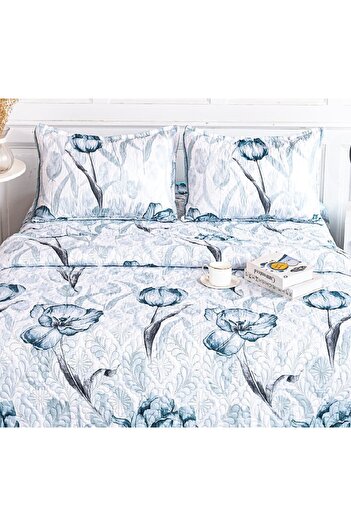 CHIRASO Microfiber Quilted Duvet Set, 2-Sided, 3-Piece, Duvet Cover 220x240cm, 2 Pillowcases