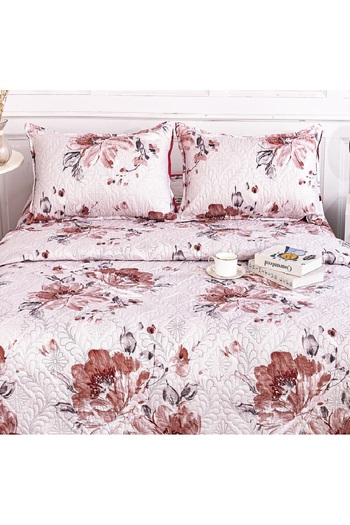 CHIRASO Microfiber Quilted Duvet Set, 2-Sided, 3-Piece, Duvet Cover 220x240cm, 2 Pillowcases