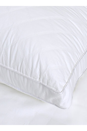 Master Home Textile Embroidered Cotton Pillow for Sleeping – Fluffy Down Alternative Filling, 1 Piece