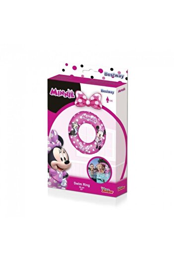 BESTWAY Swimming Ring for Children, Inflatable, Minnie Model, Pink, 56 cm
