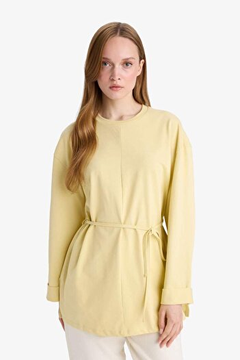 DeFacto Loose Fit Bisiklet Yaka Uzun Kollu Tunik F4850AX25AU