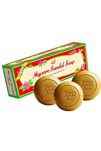 mysore Sandal Soap with powder coated multi-purpose soap dish Gold