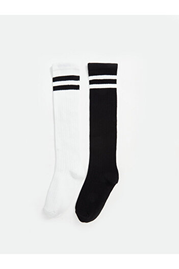 LC Waikiki Striped Girl's Knee Socks 2-Piece (S4)