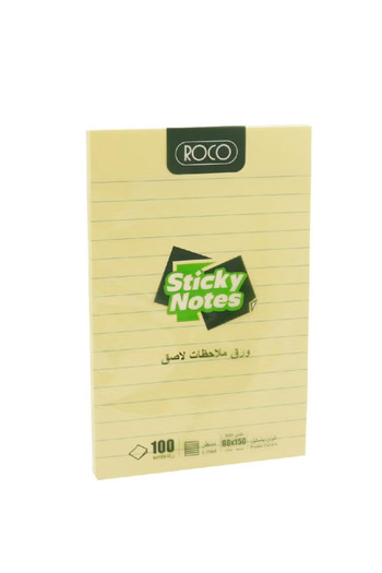 Roco Lined Self-Stick Notes 98 x 150 mm – 100 Sheets
