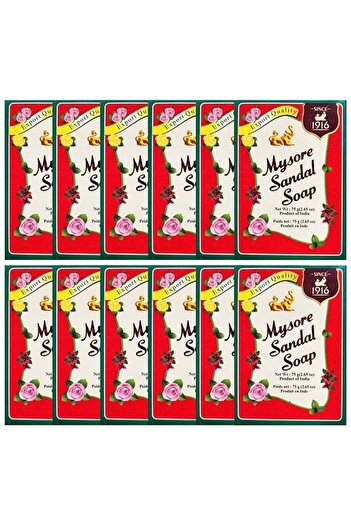 mysore Pure Sandalwood Soap Beige 75gm (Pack of 12)