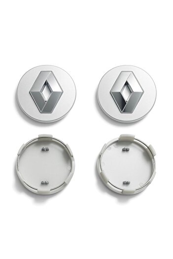 Universal Set of 4 wheel caps 60mm Renault compatible/replacement alloy rim 3D model Silver