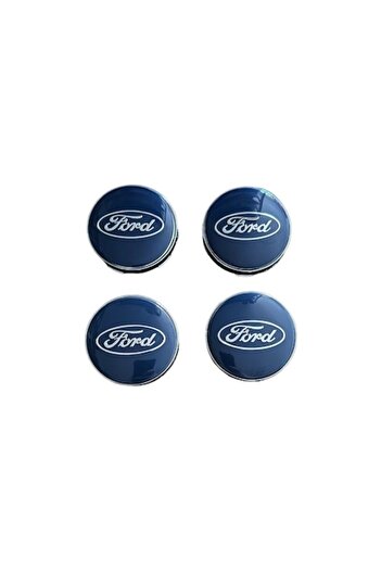 MAF Set de 4 capace centrale de roată albastre de 60 mm, compatibile cu Ford / înlocuire pentru jante din aliaj