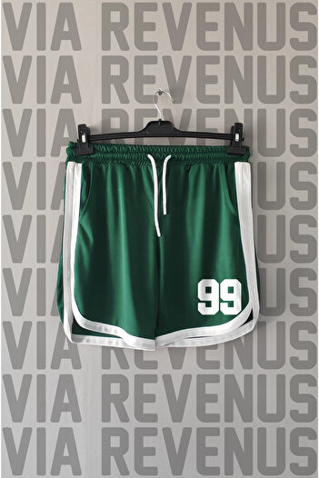 Vordevia Number 99 Printed Jersey Sports Training Shorts with Piping Detail