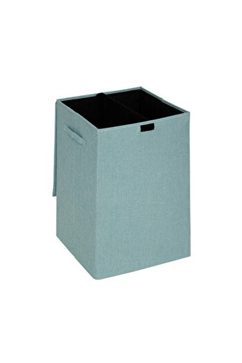 5five Simple Smart Laundry basket Concrete blue, polyester, 37 x 36.5 x H 60 cm, 74 liters, 2 compartments