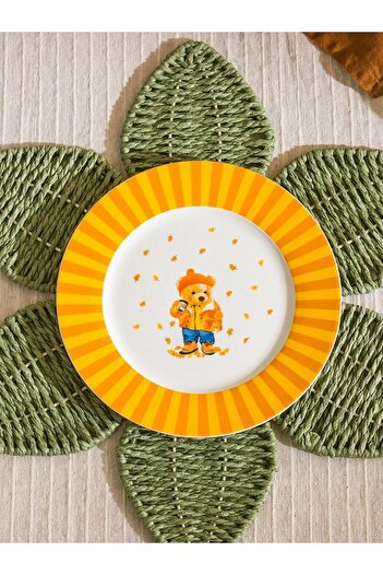 LC Waikiki Lcw Bear Teddy Printed Porcelain Cake Plate 19 cm (W5)