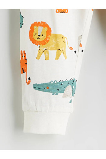 LC Waikiki LCW babyBej Baskılı Erkek Bebek Pijama Takım 2'li