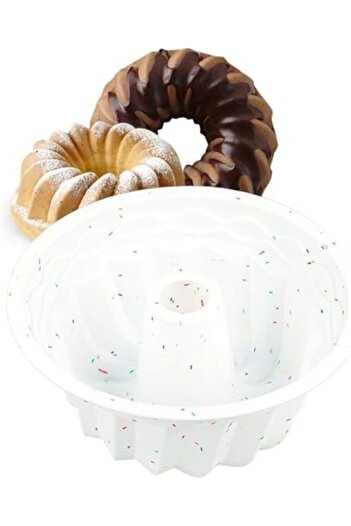 mastergold Fluted Tube Cake Mold 24 cm Silicone Spiral Shape | Reusable Cake & Dessert Molds | Non-Stick 3D Cak