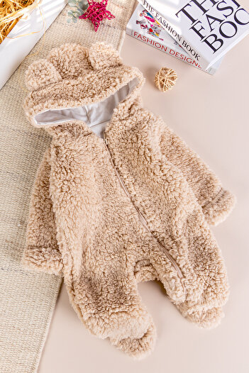 Babymod Welsoft Plush Winter Baby Girl/Boy Jumpsuit with Hood