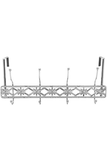 cc bin shihon Aluminum Over-The-Door Hook | Coat and Clothes Holder with 8 Hooks | Heavy Duty Organizer for Towels