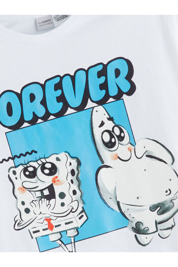 LC Waikiki New Season Crew Neck Spongebob Printed Girl's T-Shirt