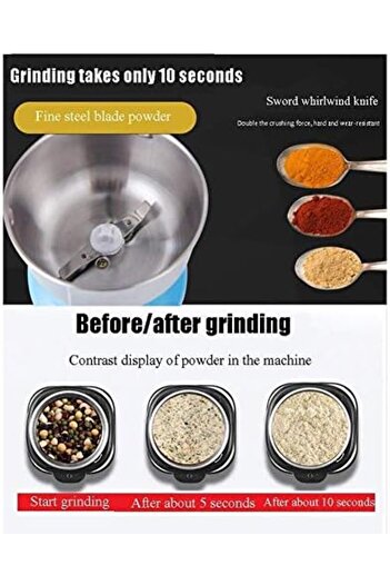 CREST Small Electric Grain Grinder, Multifunctional USB-Charged Coffee Grinder for Home, Herbs, Spices, Nu