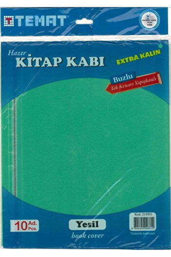 Temat Ready-Made Book Cover Frosted Green 10 Pieces - Green