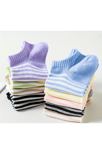 Çorap Kurdu Economical Pack of 10 Women's Booties Socks Set with Hoops