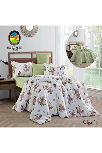 PROMISE Olga Queen Size Comforter, Double-Sided Cotton, 4 Pieces