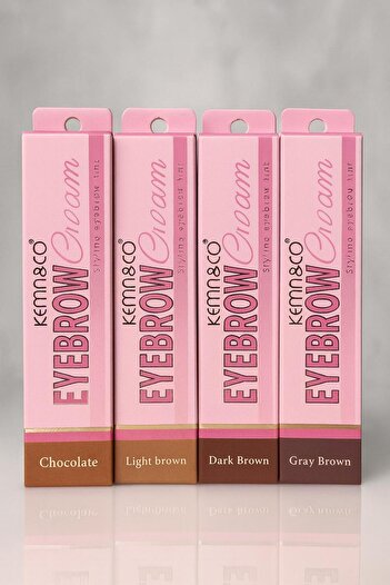 kevin coco 4-shade eyebrow gel mascara set in natural shades – creamy formula defines and fills brows with long-lasting hold