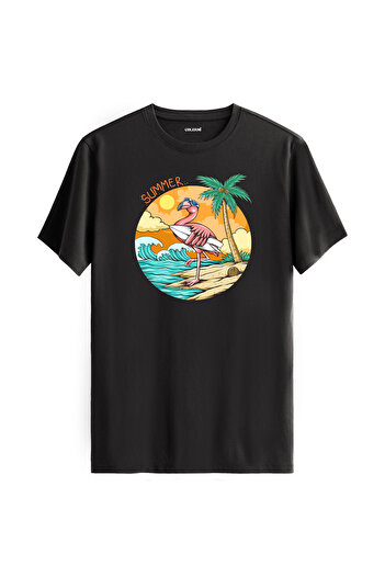 Colermi Flamingo Surf Beach Printed T-Shirt