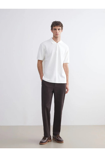LC Waikiki Lcw Visionecru Polo Neck Combed Cotton Men's T-Shirt