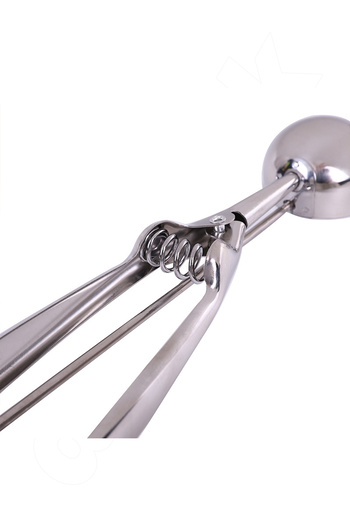 Destpak Stainless Steel Ice Cream Scoop - Cookie Halva Mold and Spoon - Serving Lockable Mechanism