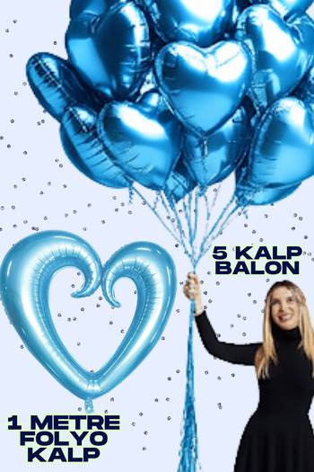 Baloncu Nene Σετ μπλε καρδιάς Μεγάλη καρδιά Πρόταση γάμου Επετειακό στολίδι για την ημέρα του Αγίου Βαλεντίνου
