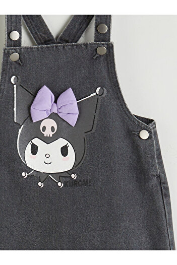 LC Waikiki Sparkling Choices from Shining Store |   Square Neck Kuromi Printed Girls' Jean Dress