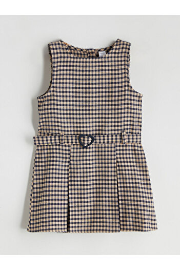 LC Waikiki Sparkling Selections from Shining Store |   Crew Neck Plaid Girl's Dress