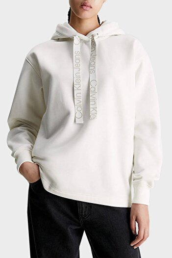 Calvin Klein Women's Logo Drawcord Hoodie Sweatshirt Zw0Zw02605 Ybi