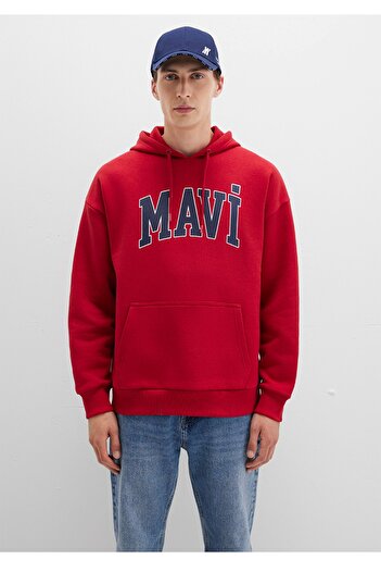 Mavi Oversized (Wide Cut) Sweatshirt with Logo Print