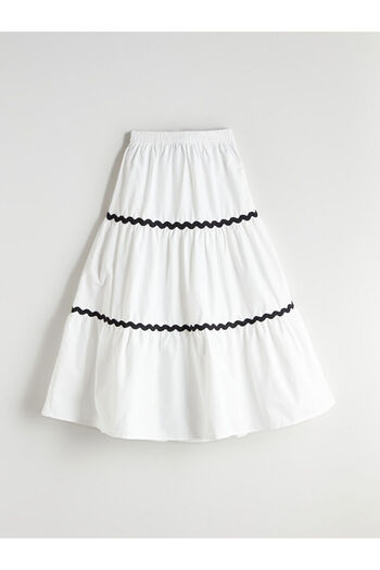 LC Waikiki Folded Girl's Skirt with Elastic Waist