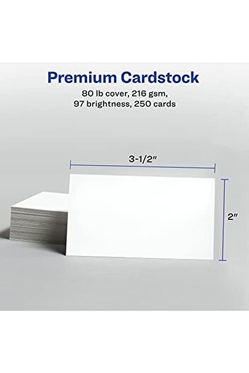 STOREMAX Cărți de vizită imprimabile, imprimante cu jet de cerneală, 250 de cărți, 2 x 3,5 (8371) maxshtr
