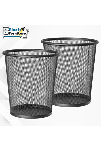 PixelsFurniture Pixel Furniture Round Metal Wire Wastebasket, Lightweight and Stylish, Home and Office Wastebasket
