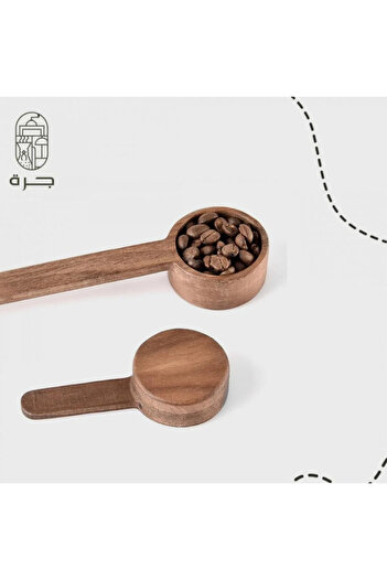 Solaf High quality walnut wood coffee spoon in multiple sizes for preparing coffee accurately and elegantly from a jar