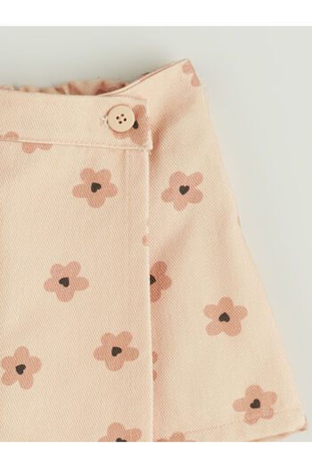 LC Waikiki Beige Girl's Shorts Skirt with Elastic Waist