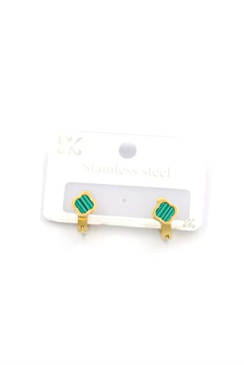 Royaleks Vc Clover Hoop Earrings - Gold