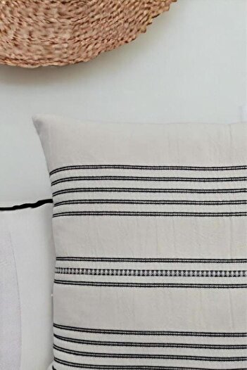 STOREMAX Snshop Buldan Woven Bohemian Design 100% Cotton 45X45Cm Throw Pillow Cover Cream Cream-Black 467437