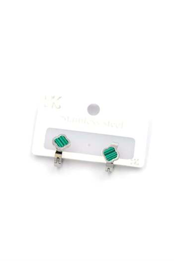 Royaleks Vc clover hoop earrings - silver