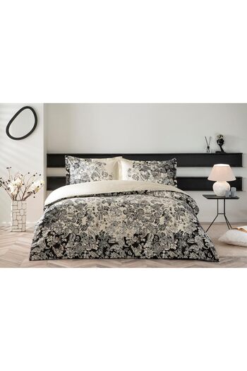 STOREMAX Sellbuyst Monica Satin Double Duvet Cover Set Black Trendy 266450