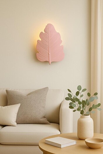 retro home design Yaprak Model Pembe Pilli Aplik Tak Çalıştır Özel Seri Salon Yatak Odası Şık Lüks Aplik