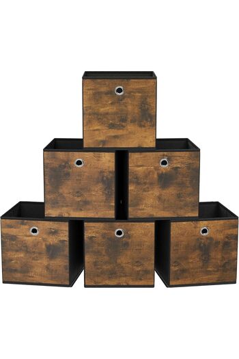 STOREMAX Sellbuyst Storage Box, Set of 6, Organizing Boxes, Non-Woven Fabric, Folding Box, 26 X 26 X